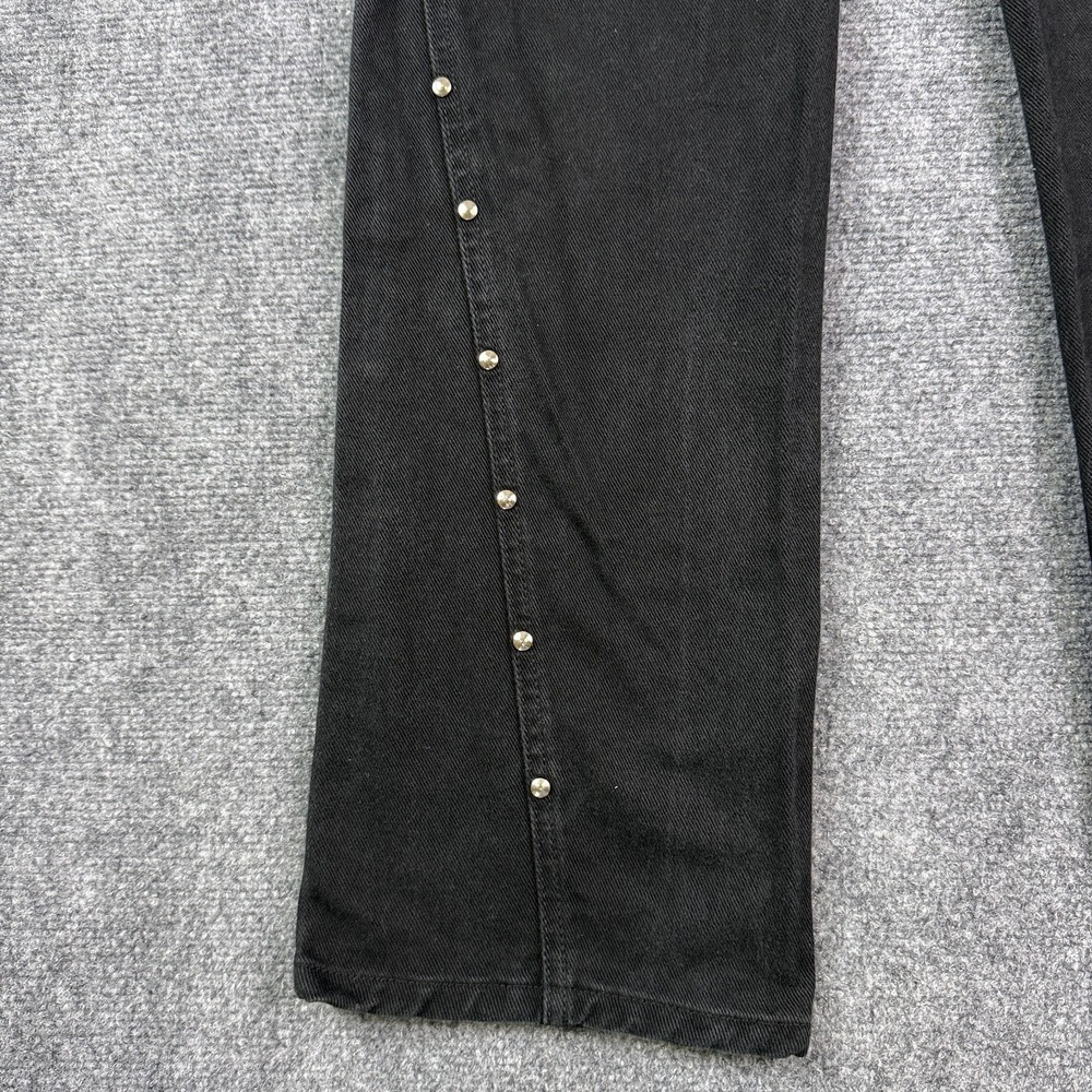 Rockies Womens Jeans 7/8 Black Studded Side Zip Western Vintage 90s Bareback - Picture 11 of 16
